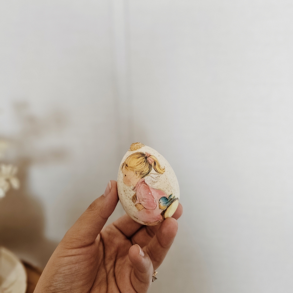 Vintage Handmade Floral Glass Easter Eggs - Picture 4 of 7